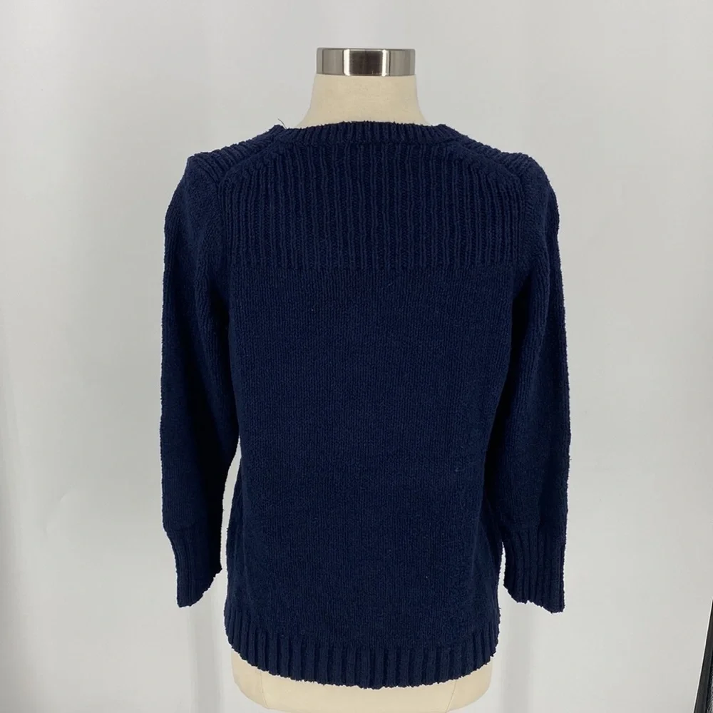 J. Crew Crochet Crew Ribbed Neckline Long Sleeve Sweater